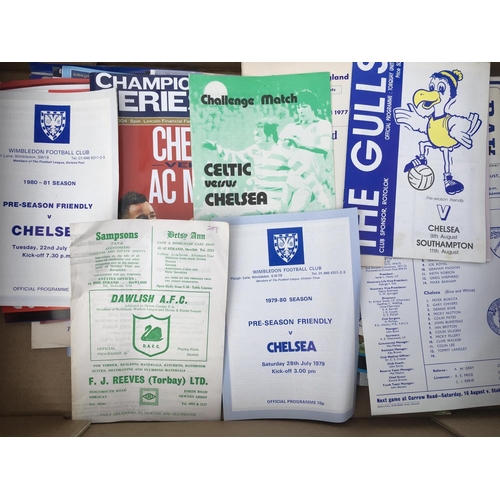 191 - Chelsea European + Friendly Football Programmes: Some aways included starting from the late 60s. Goo... 