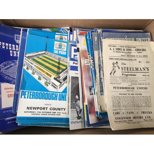 192A - Peterborough United Football Programmes: Large quantity of mainly homes with some Nice 60s also. (Bo... 