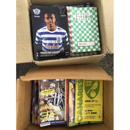 193 - QPR Football Programmes: From the 70s onwards consisting of 250 homes and 100 aways. Good. Instructi... 