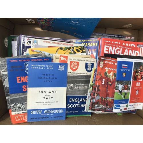 195 - England Home + Away Football Programmes: Excellent condition and often modern but with some from the... 