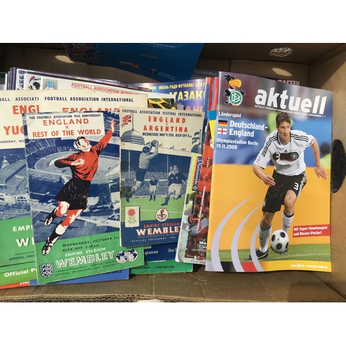 195 - England Home + Away Football Programmes: Excellent condition and often modern but with some from the... 