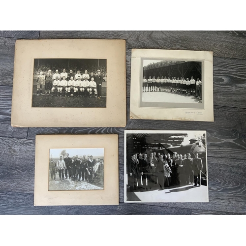 20 - Manchester City + England Football Team Groups + Cartoon: Very large mounted press photos of Man Cit... 