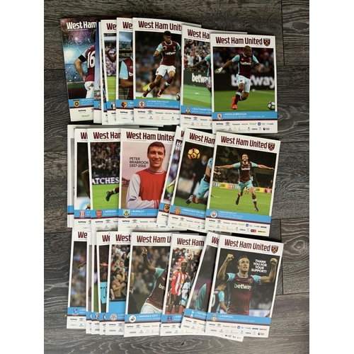 204 - First Season At New Stadium West Ham Home Football Programmes: Complete set of homes from 2016/17 in... 