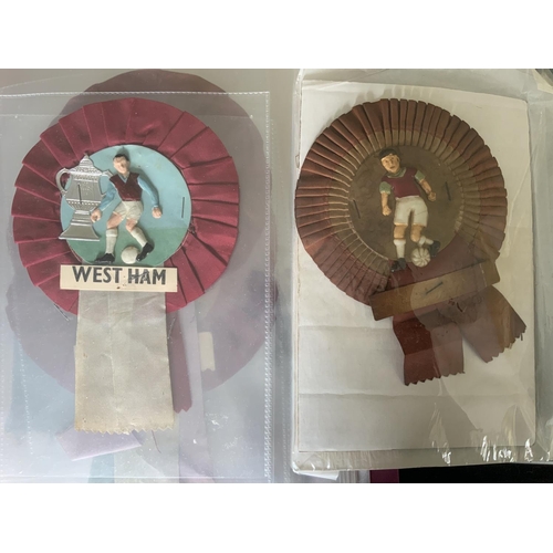 222 - West Ham Football Rosette Collection: From the 50s 60s and 70s to include some rare ones indeed. Som... 