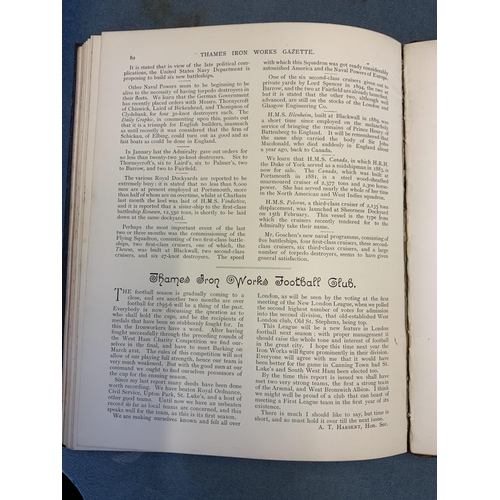 224 - Thames Ironworks Gazette Bound Volumes 1895-1898 (West Ham): Two bound volumes containing the first ... 