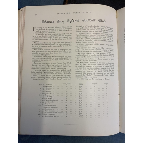 224 - Thames Ironworks Gazette Bound Volumes 1895-1898 (West Ham): Two bound volumes containing the first ... 