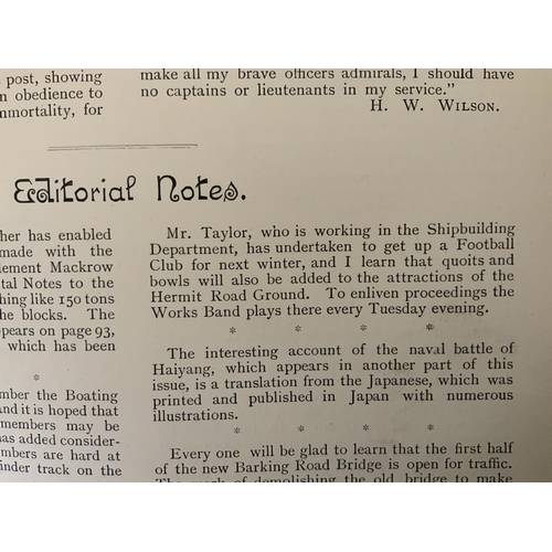 224 - Thames Ironworks Gazette Bound Volumes 1895-1898 (West Ham): Two bound volumes containing the first ... 