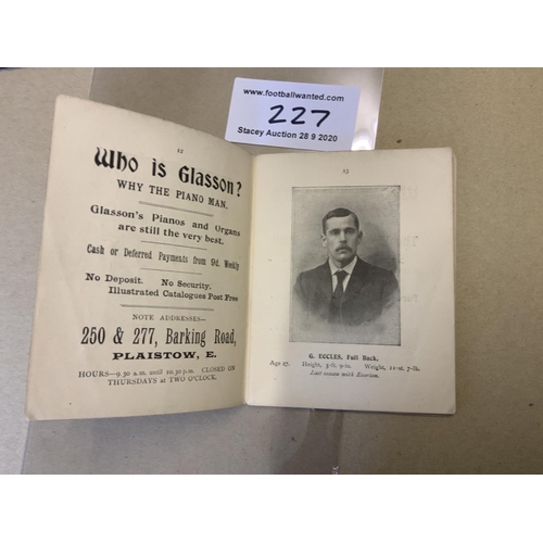 227 - 1902/03 West Ham Football Handbook: Very good condition with some results filled in inside. Spine in... 