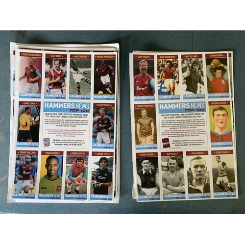 230 - Hammers News Complete Football Card Set + Album: Named Top 100 with 100 uncut cards ready to be put ... 