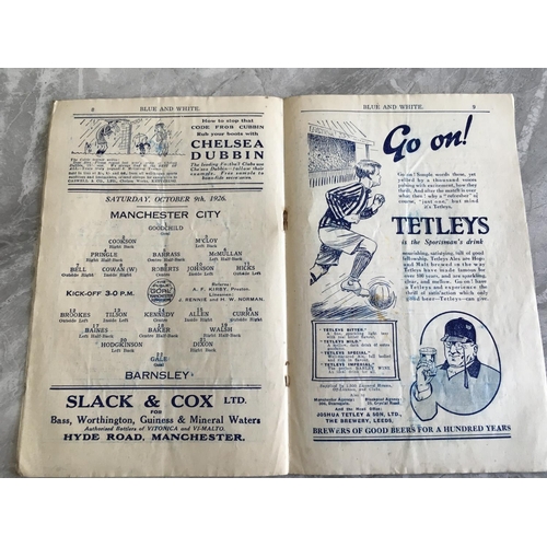 25 - 1926/27 Manchester City v Barnsley Football Programme: Good condition 16 pager with rusty staples. N... 