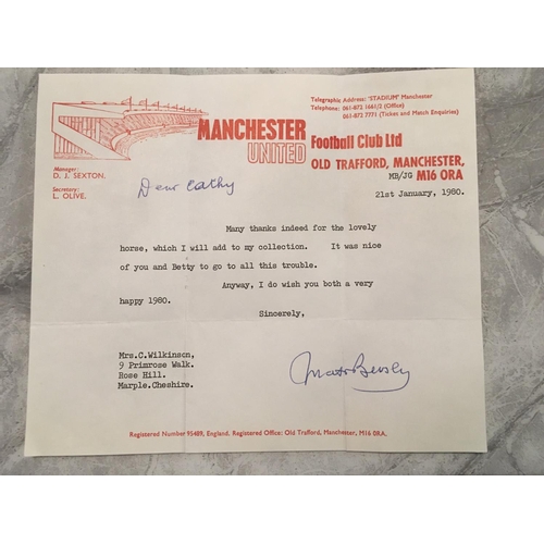 254 - Sir Matt Busby Manchester United Private Letters: All on Manchester United headed paper covering a h... 