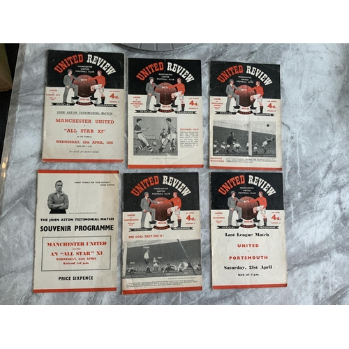 255 - 55/56 Manchester United Home Football Programmes: 21 League homes from the season that Man Utd won t... 