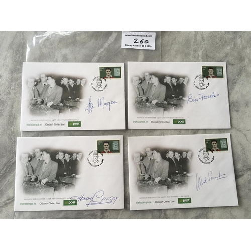 260 - Manchester United Munich Disaster Signed First Day Covers: 4 different covers each signed by a diffe... 