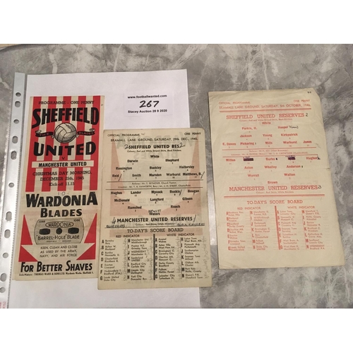 267 - 1940s Sheffield United v Manchester Utd Football Programmes: 45/46 very good with score to cover. Re... 