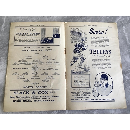 31 - 1926/27 Manchester City v Nottingham Forest Football Programme: Fair condition 16 pager with rusty s... 