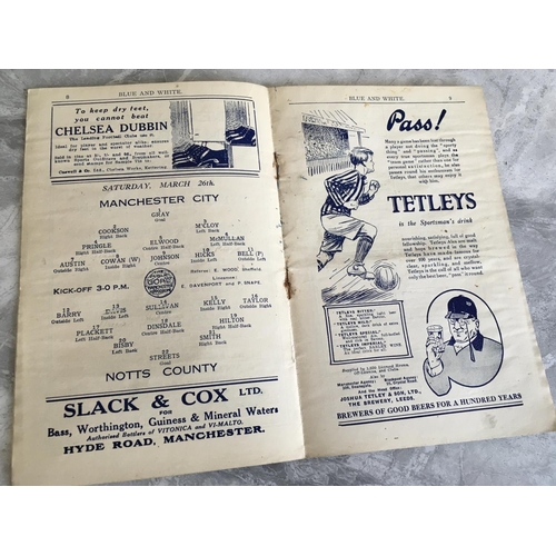 33 - 1926/27 Manchester City v Notts County Football Programme: Fair condition 16 pager with rusty staple... 