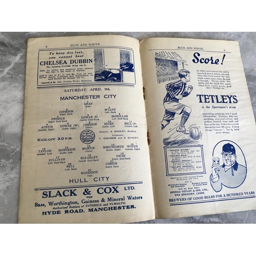 34 - 1926/27 Manchester City v Hull City Football Programme: Fair condition 16 pager with rusty staples. ... 