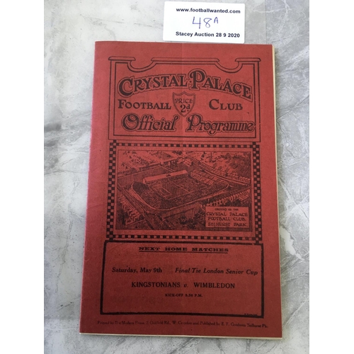 48A - 30/31 Crystal Palace v Torquay United Football Programme: Dated 2 5 1931 in very good condition with... 