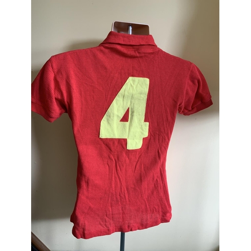 6 - 1979 Wales Match Worn Iconic Football Shirt: Red number 4 shirt in airtex style fabric with the famo... 