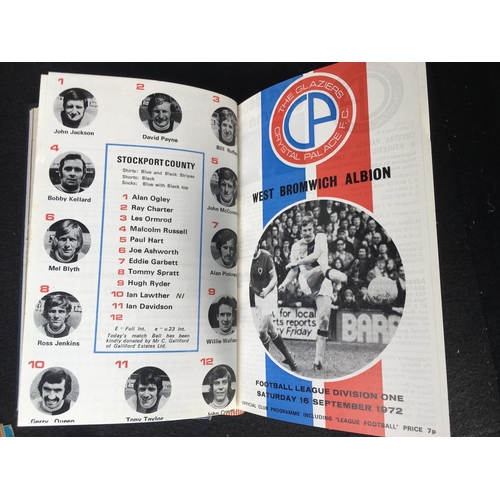 62 - Crystal Palace 72/73 Bound Volume Of Football Programmes: Good condition with navy blue boards with ... 