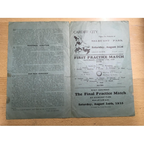 86 - 35/36 Crystal Palace Practice Match Football Programme: Dated 17 8 1935 in fair/good condition with ... 