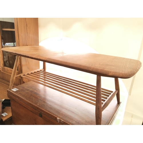 201 - A Modern design G-Plan type Elm coffee table with an under-tier top will need re-polish   103x45cm