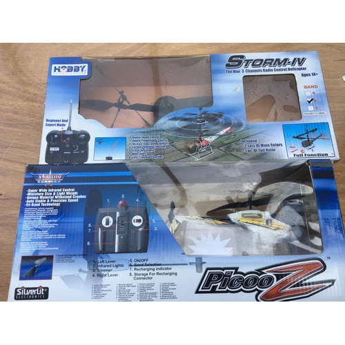 249 - R/C Mini helecopters, boxed, x2,