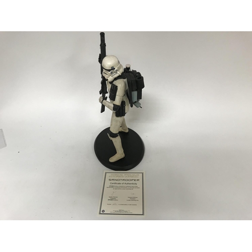 342 - A boxed Star Wars Sandtrooper statue limited to 1500 worldwide height approx 42cm in height. With ce... 