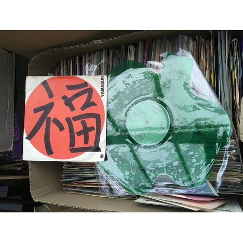 107 - A collection of 7 inch singles and EPs including some promos and coloured vinyl by various artists i... 