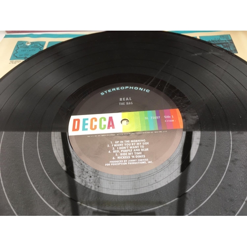 110 - A stereo issue of 'Real' by The Bag, 1968 psychedelic rock. Vinyl Ex, sleeve has a small hole on the... 