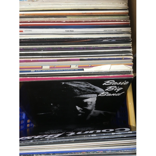 134 - A box of mainly jazz LPS by various artists including Dizzy Gillespie, Woody Herman, Count Basie and... 