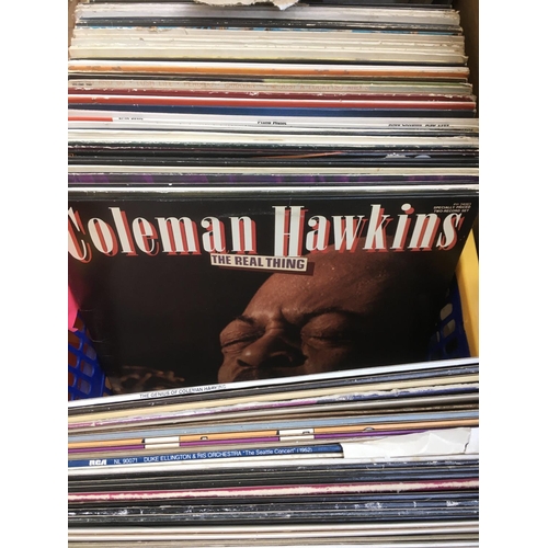 134 - A box of mainly jazz LPS by various artists including Dizzy Gillespie, Woody Herman, Count Basie and... 