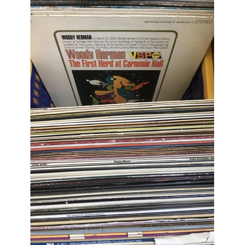 134 - A box of mainly jazz LPS by various artists including Dizzy Gillespie, Woody Herman, Count Basie and... 