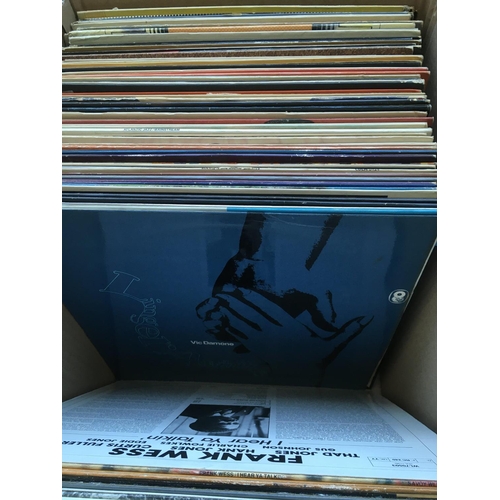 135 - Another box of Jazz LPs by various artists including Zoot Sims, Vic Damone, Bill Evans and others.