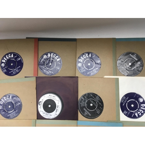 158 - A collection of Billy Fury 7 inch singles.