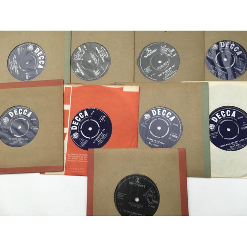 158 - A collection of Billy Fury 7 inch singles.
