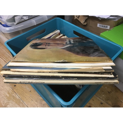 183 - A crate of LPs and 7 inch singles by various artists including Buddy Holly, Elvis Presley, Roy Orbis... 