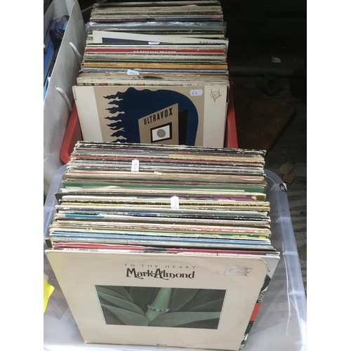 210 - Two boxes of LPs and. 12 inch singles by various artists including U2, OMD, Marc Almond, Ultravox an... 