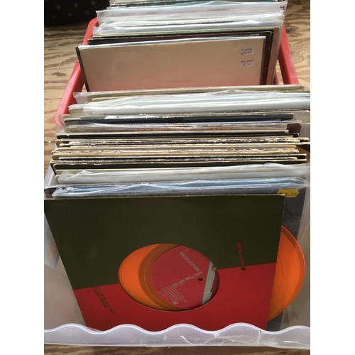 211 - Two boxes of LPs and 12 inch singles by various artists including Jefferson Airplane, The Nice, Bob ... 
