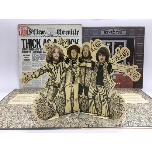 218 - Three Jethro Tull LPs comprising 'Stand Up', 'Thick As A Brick' and 'Benefit'. Condition generally g... 