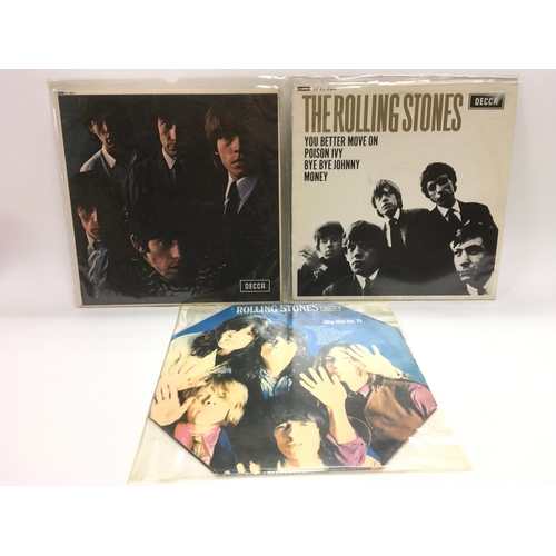 254 - An early pressing of The Rolling Stones 'No 2' album, 'Through The Past, Darkly' and a 12 inch recor... 