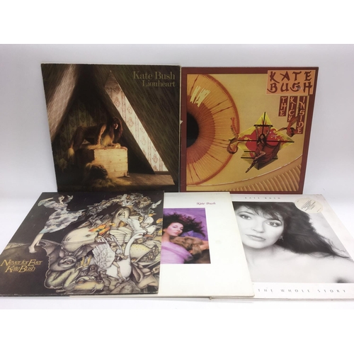 283 - Five Kate Bush LPs including 'Lionheart', 'The Kick Inside' and three others.