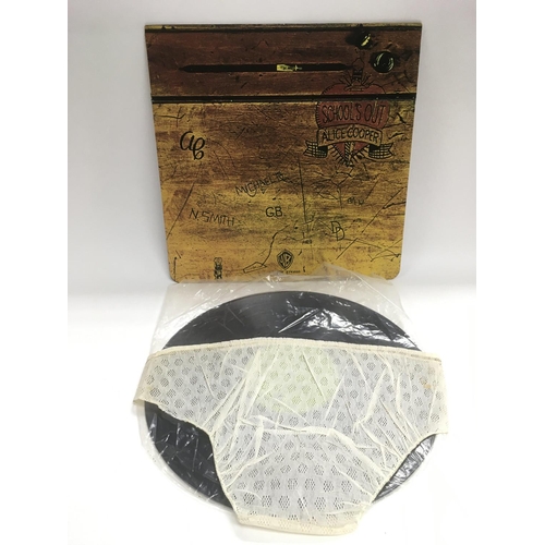 285 - An early pressing of the 'School's Out' LP by Alice Cooper with fold out 'desk' sleeve and original ... 