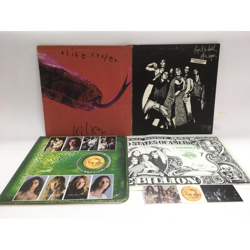 287 - Three Alice Cooper LPs including an early pressing of 'Killer' with detachable 1972 calendar, 'Billi... 