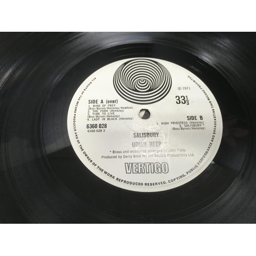 291 - A first UK pressing of the Uriah Heep LP 'Salisbury' with matte gatefold sleeve and Vertigo swirl la... 