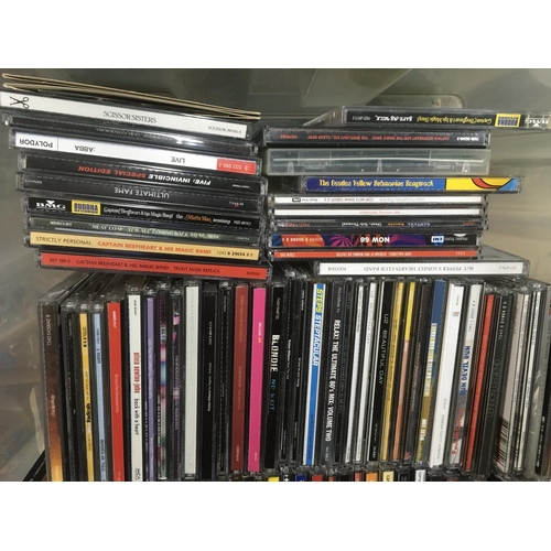 314 - Four boxes of CDs by various artists including The Beatles, Elton John, Guns n Roses and many more.