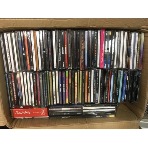 314 - Four boxes of CDs by various artists including The Beatles, Elton John, Guns n Roses and many more.