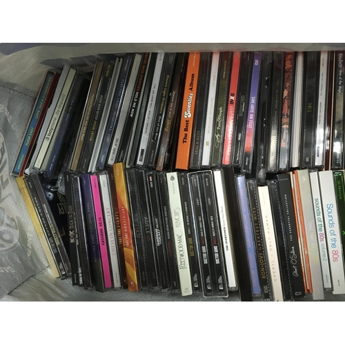 315 - Two boxes if CDs by various artists plus four boxes of DVDs.