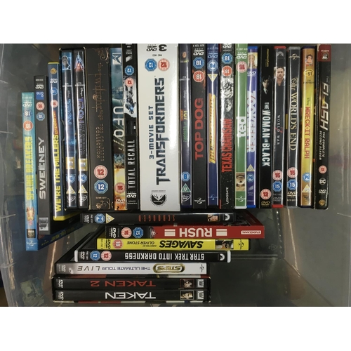 315 - Two boxes if CDs by various artists plus four boxes of DVDs.