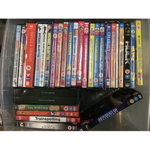 315 - Two boxes if CDs by various artists plus four boxes of DVDs.